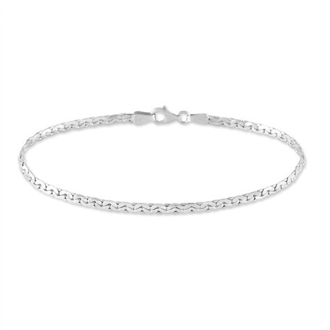 Bracelet Ivy Maille Haricot Or Blanc - Bracelets chaîne Femme | Histoire d’Or