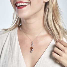 Pendentif Argent Blanc Claire-anne Ambre - Pendentifs Femme | Histoire d’Or
