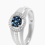 Bague Lise-laure Or Blanc Saphir Et Diamant - Bagues avec pierre Femme | Histoire d&rsquo;Or