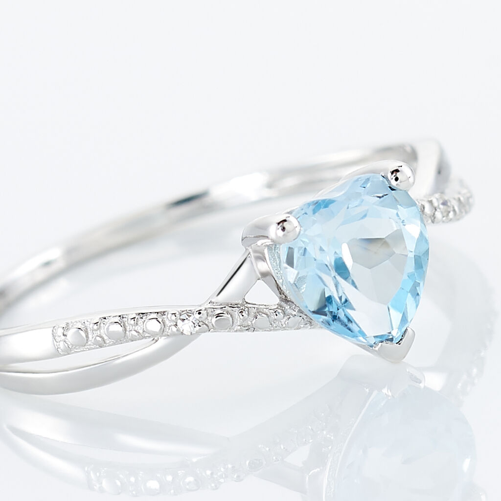 Bague Clothilde Or Blanc Topaze Et Oxyde De Zirconium - Bagues solitaires Femme | Histoire d’Or