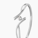 Bague Or Blanc Aatto Diamants - Bagues avec pierre Femme | Histoire d&rsquo;Or