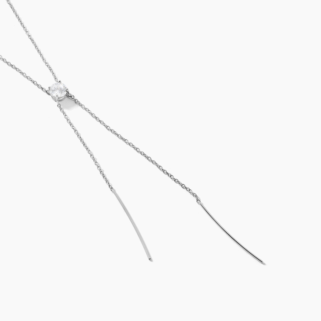 Collier Erika Argent Blanc Oxyde De Zirconium - Colliers fantaisie Femme | Histoire d&rsquo;Or