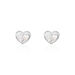 Boucles D'oreilles Puces Daria Coeur Plein Or Blanc Oxyde De Zirconium - Clous d'oreilles Femme | Histoire d’Or