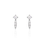 Boucles D'oreilles Puces Bormana Argent Blanc Oxyde De Zirconium - Boucles d'oreilles fantaisie Femme | Histoire d&rsquo;Or