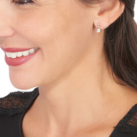 Boucles D'oreilles Pendantes Alisonne Or Rose Oxyde De Zirconium - Boucles d'oreilles pendantes Femme | Histoire d’Or