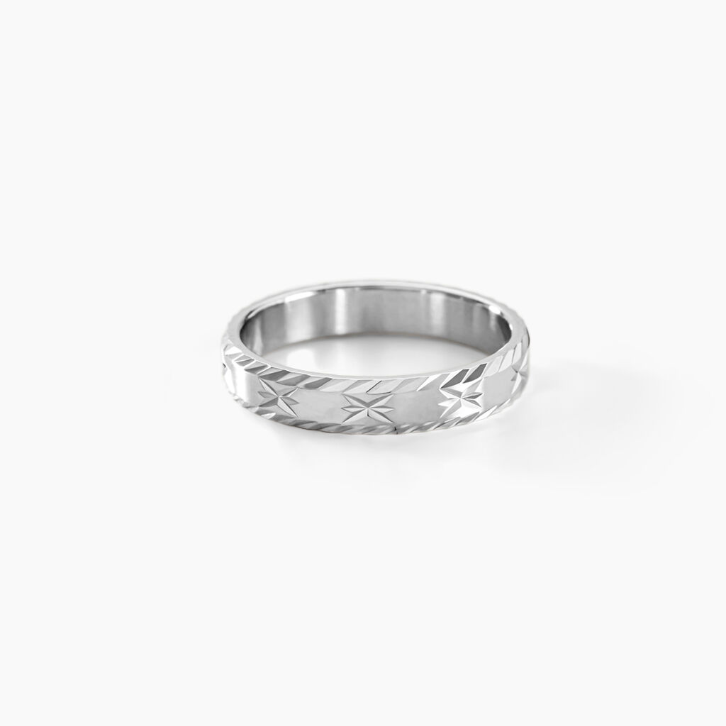 Alliance Twiggy Demi Jonc Classique Argent Blanc - Alliances Famille | Histoire d’Or
