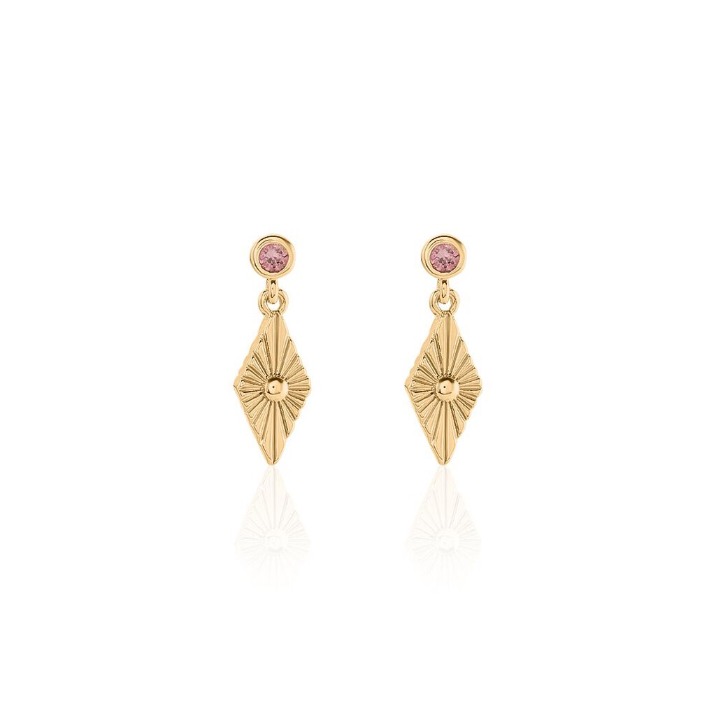 Boucles D'oreilles Pendantes Azteque Plaqué Or Jaune Oxyde Zirconium - Boucles d'oreilles fantaisie Femme | Histoire d’Or