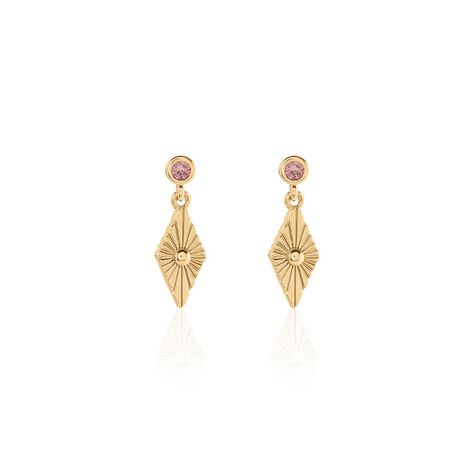 Boucles D'oreilles Pendantes Azteque Plaqué Or Jaune Oxyde Zirconium - Boucles d'oreilles fantaisie Femme | Histoire d’Or