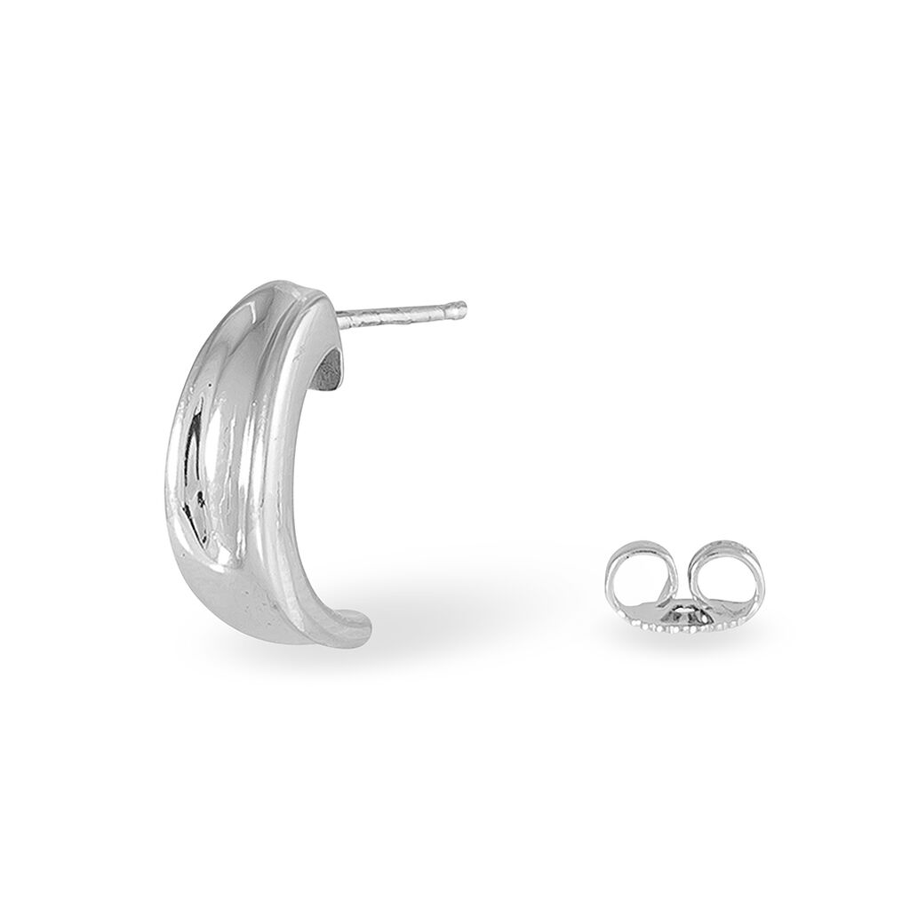 Demi Créoles Anne-christelleae Argent Blanc - Boucles d'oreilles fantaisie Femme | Histoire d’Or