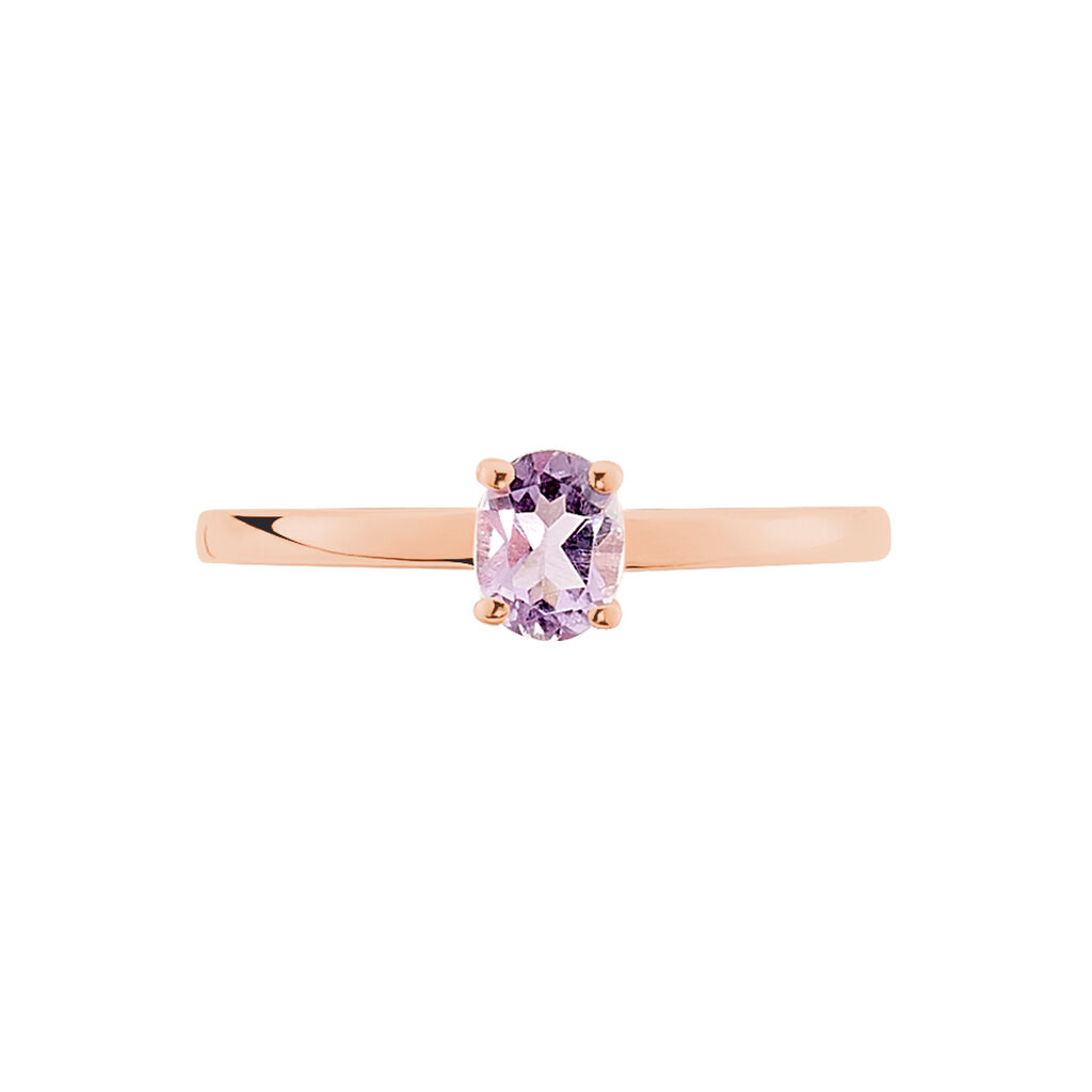 Bague Lily Or Rose Amethyste - Bagues solitaires Femme | Histoire d&rsquo;Or