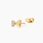 Boucles D'Oreilles Puces Minie Argent Dor&eacute; A L'Or 750/1000 Oxyde De Zirconium - Boucles d'oreilles fantaisie Femme | Histoire d&rsquo;Or