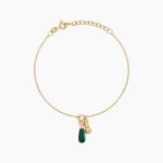 Bracelet Mala&iuml;ka Argent Dor&eacute; A L'Or 750/1000 Malachite - Bracelets Femme | Histoire d&rsquo;Or