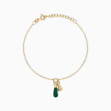Bracelet Mala&iuml;ka Argent Dor&eacute; A L'Or 750/1000 Malachite - Bracelets Femme | Histoire d&rsquo;Or