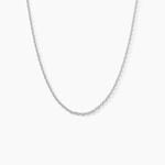 Cha&icirc;ne Claudine Maille For&ccedil;at Argent Blanc - Chaines Famille | Histoire d&rsquo;Or