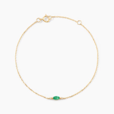 Bracelet Pr&eacute;cieuses Nuances Or Jaune Emeraude Diamant - Bracelets Femme | Histoire d&rsquo;Or