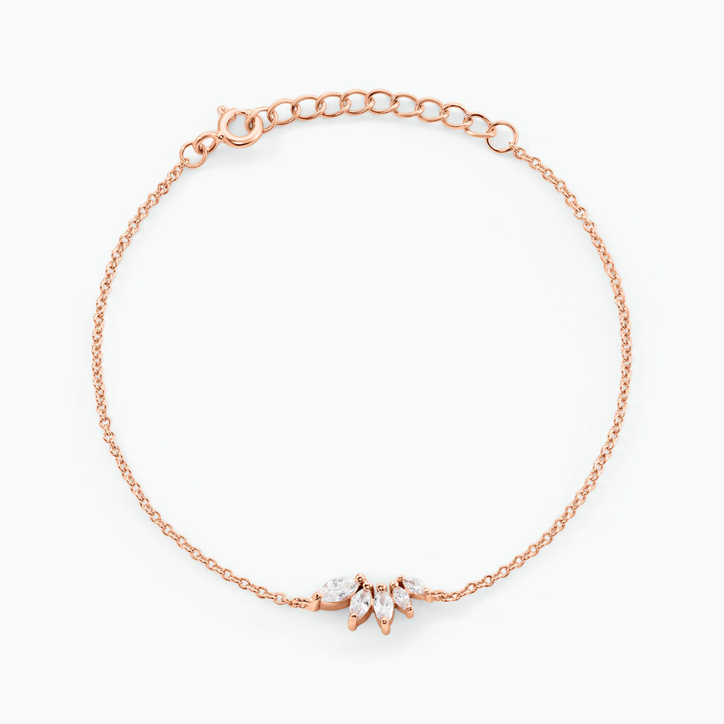 Bracelet Duchesse Argent Rose Oxyde De Zirconium - Bracelets Femme | Histoire d’Or