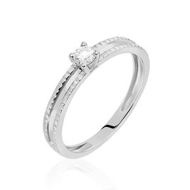 Bague Solitaire Taymiya Or Blanc Diamant - Bagues solitaires Femme | Histoire d’Or