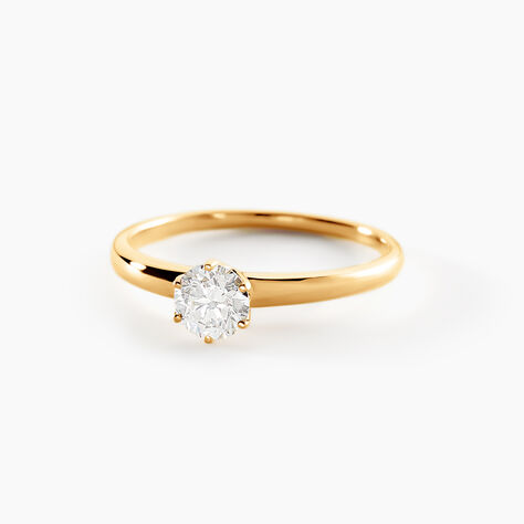 Bague Natalia Ld Or Jaune Diamant Synth&eacute;tique - Bagues solitaires Femme | Histoire d&rsquo;Or