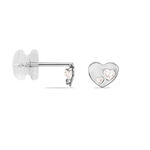 Boucles D'oreilles Puces Daria Coeur Plein Or Blanc Oxyde De Zirconium - Clous d'oreilles Femme | Histoire d&rsquo;Or