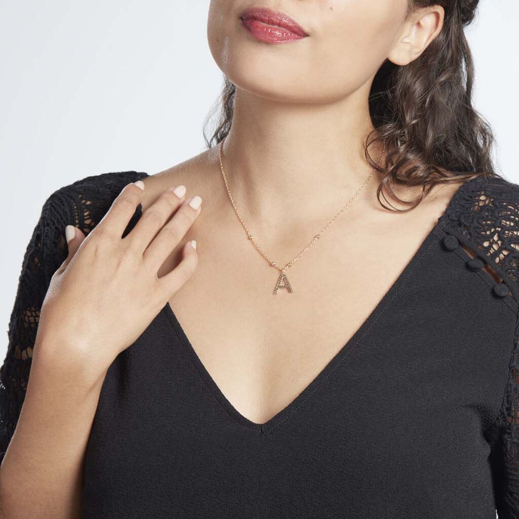 Collier Plaqué Or Jaune Lettra - Colliers fantaisie Femme | Histoire d’Or