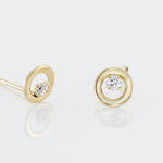 Boucles D'oreilles Puces Dolly Or Jaune Oxyde De Zirconium - Clous d'oreilles Femme | Histoire d&rsquo;Or