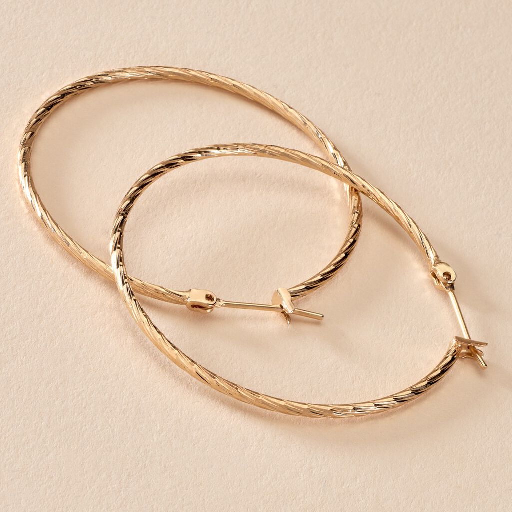 Créoles Anusha Plaqué Or Jaune - Boucles d'oreilles créoles Femme | Histoire d’Or