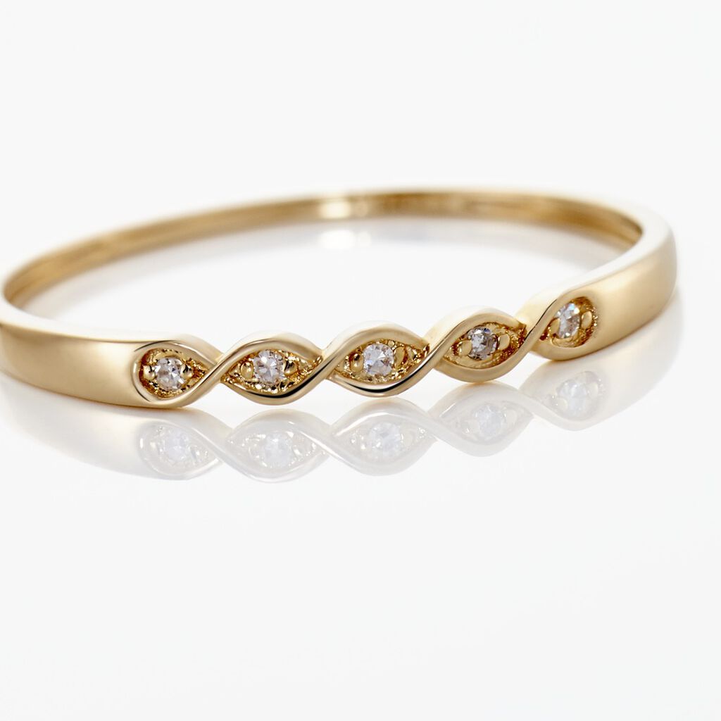 Bague Or Jaune Terance Diamants - Bagues avec pierre Femme | Histoire d’Or