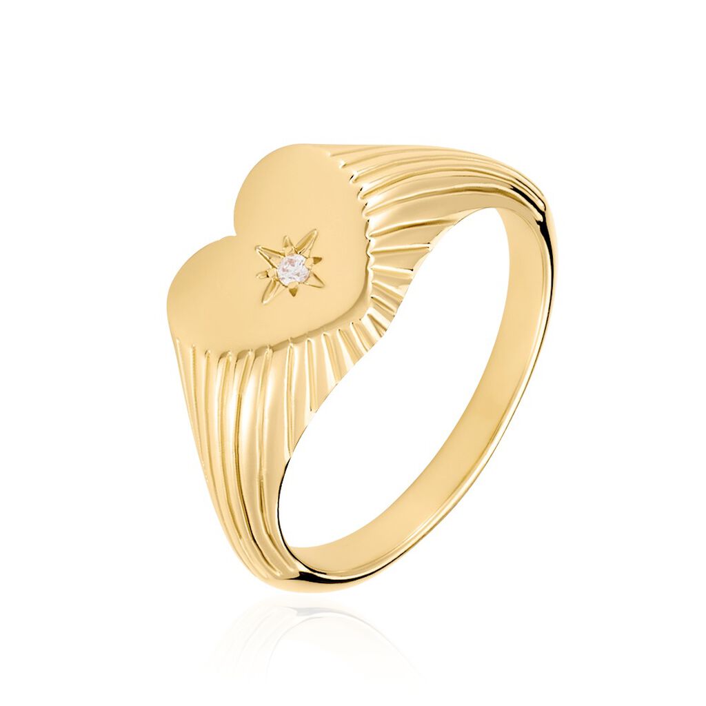 Chevalière Lola Plaqué Or Jaune Oxyde De Zirconium - Chevalières Femme | Histoire d’Or