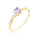 Bague Or Jaune Manon Am&eacute;thyste - Bagues solitaires Femme | Histoire d&rsquo;Or