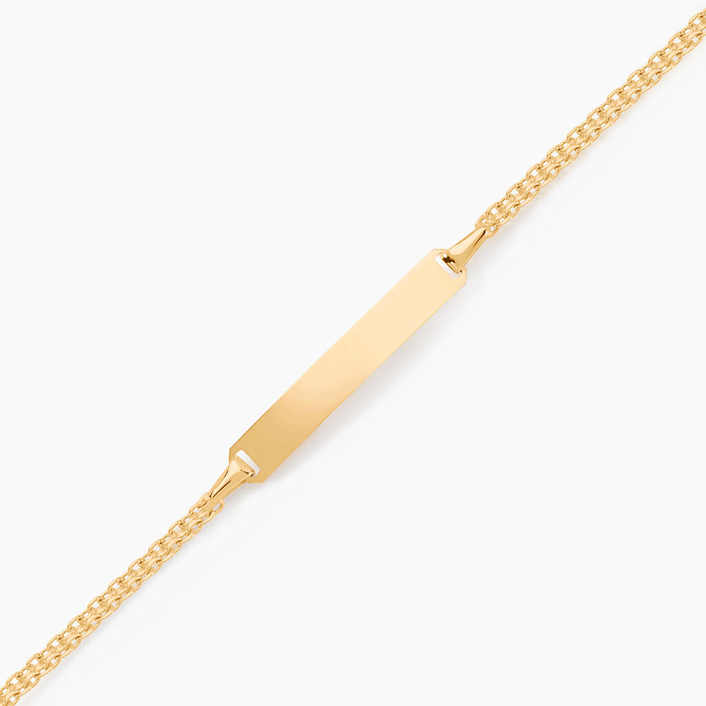 Bracelet Identité Euphenia Maille Bismark Or Jaune - Bracelets Communion Enfant | Histoire d’Or