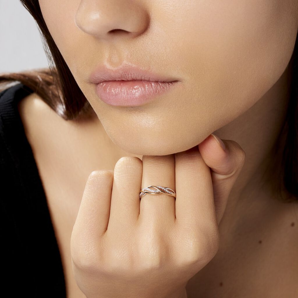 Bague Romane Or Jaune Diamant - Bagues avec pierre Femme | Histoire d’Or