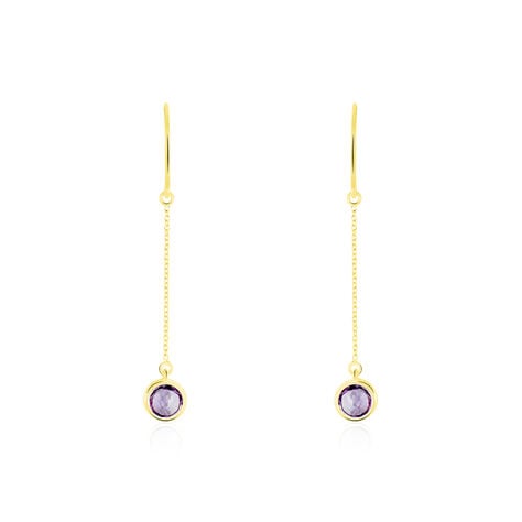 Boucles D'oreilles Pendantes Arenale Or Jaune Amethyste - Boucles d'oreilles pendantes Femme | Histoire d’Or