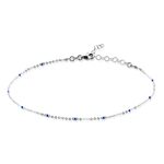 Cha&icirc;ne De Cheville Sherie Argent Blanc - Cha&icirc;nes de cheville Femme | Histoire d&rsquo;Or