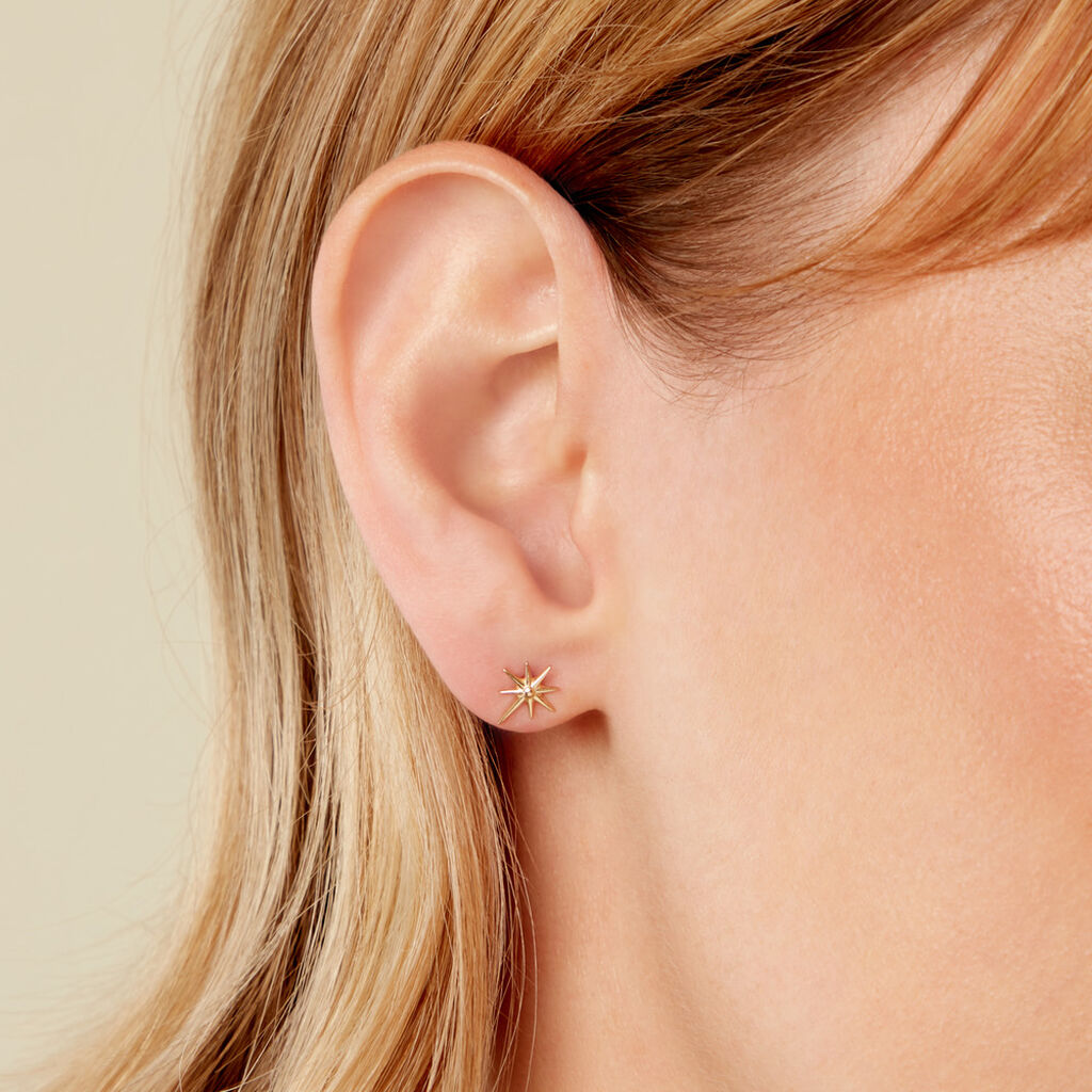 Boucles D'Oreilles Puces Varlam Or Jaune - Clous d'oreilles Femme | Histoire d&rsquo;Or