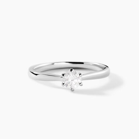 Bague Athena Platine Blanc Diamant - Bagues solitaires Femme | Histoire d’Or