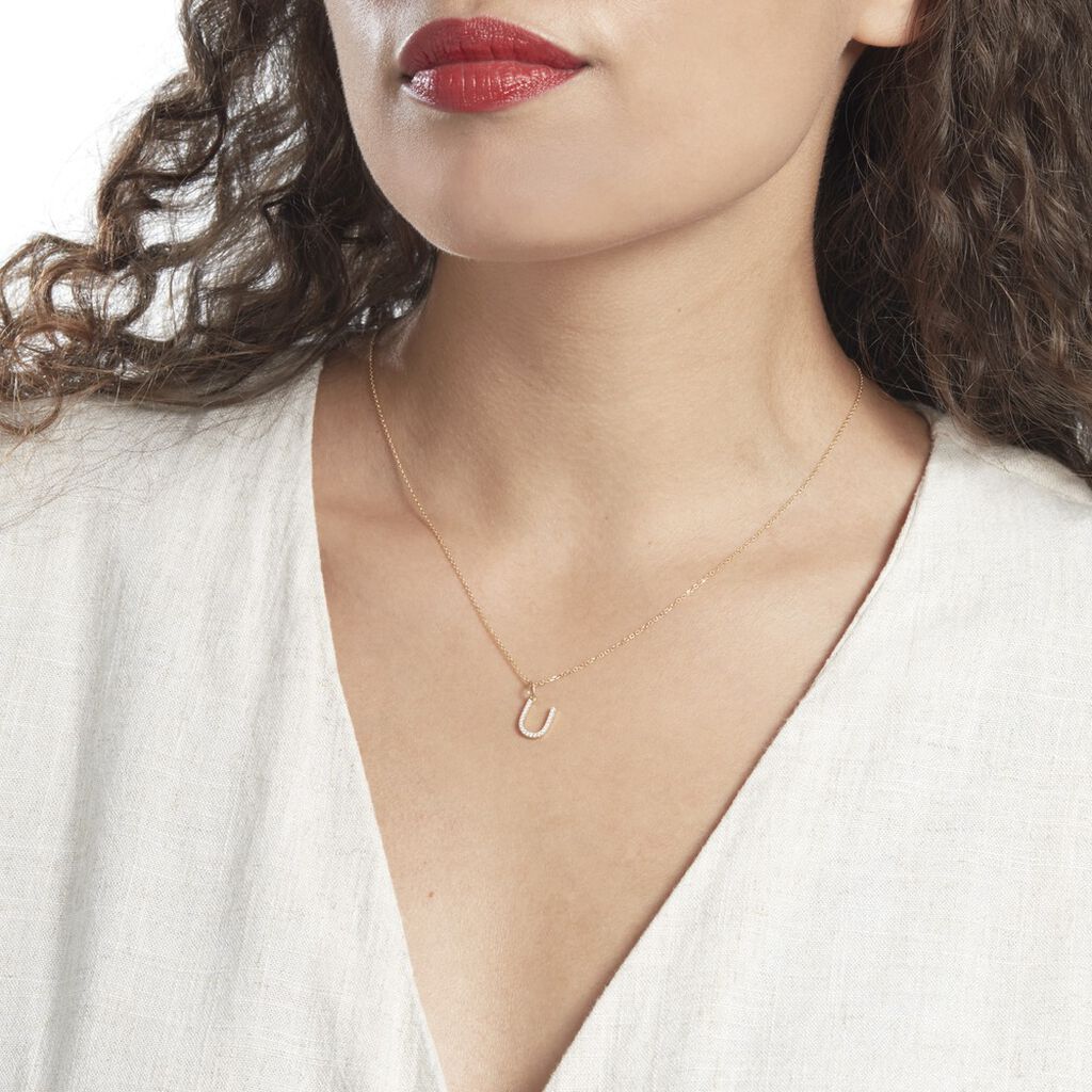 Pendentif Lettre U Or Jaune Oxyde - Pendentifs Famille | Histoire d’Or