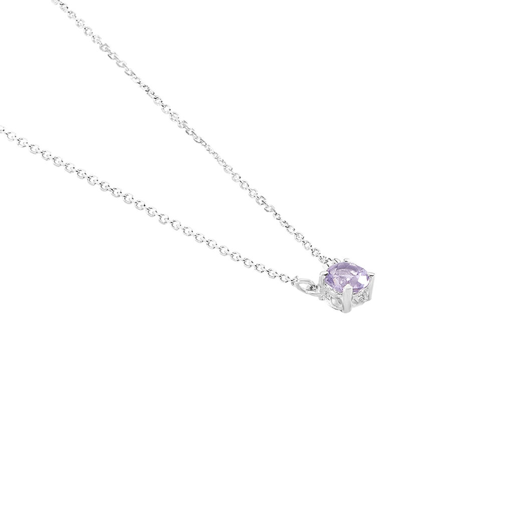 Collier Clair Or Blanc Amethyste - Colliers Femme | Histoire d’Or