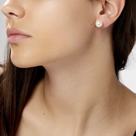 Boucles D'oreilles Puces Suki Or Jaune Perle De Culture - Clous d'oreilles Femme | Histoire d’Or