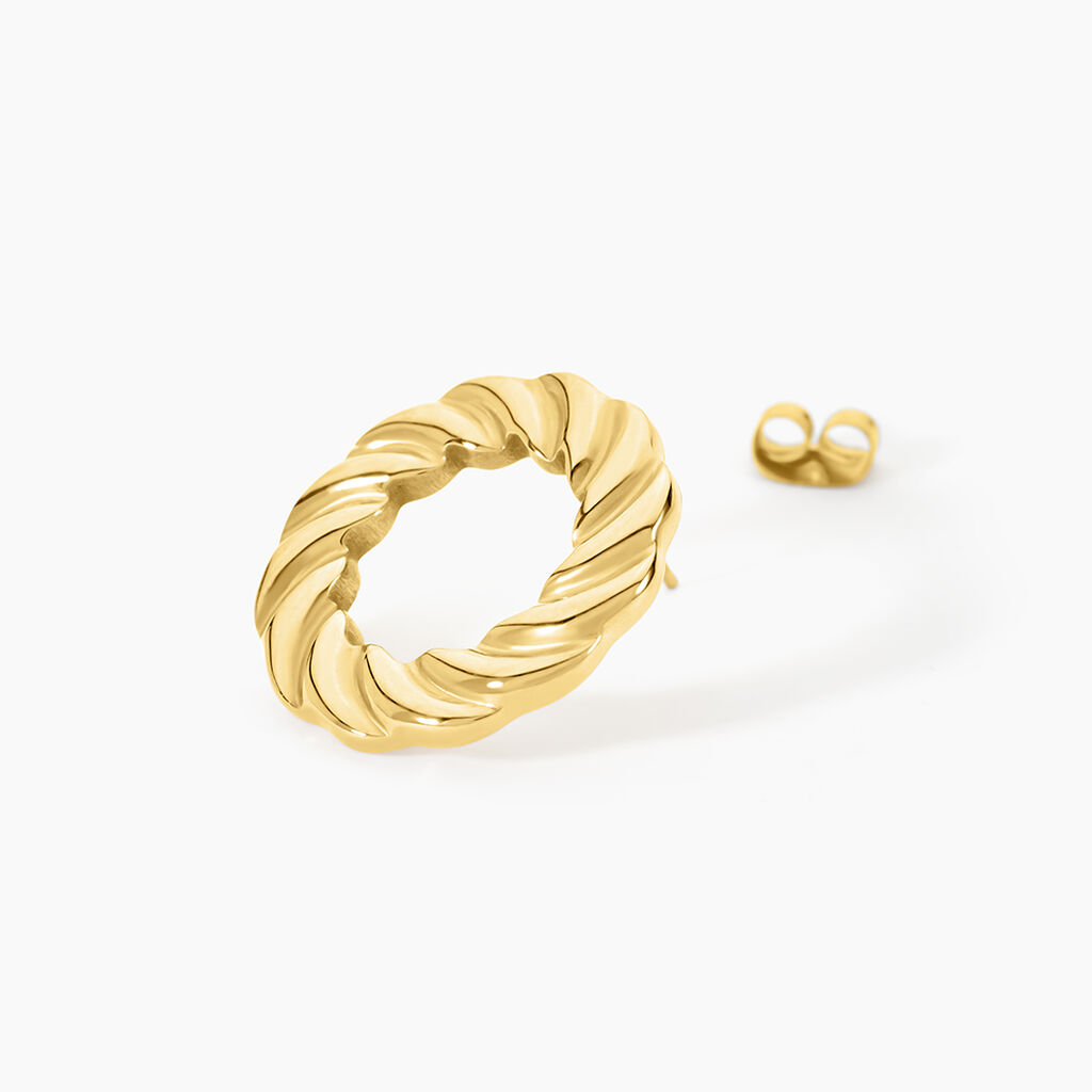 Boucles D'Oreilles Puces Josephe Acier Jaune - Boucles d'oreilles fantaisie Femme | Histoire d&rsquo;Or