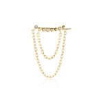 Bijou D'oreille Unitaire Plaqu&eacute; Or Jaune Kazia Oxydes De Zirconium - Boucles d'oreilles fantaisie Femme | Histoire d&rsquo;Or