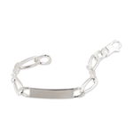 Bracelet Identit&eacute; Vila Maille Alternee 1/2 Argent Blanc - Gourmettes Homme | Histoire d&rsquo;Or