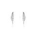 Boucles D'oreilles Puces Feath Argent Blanc Oxyde De Zirconium - Boucles d'oreilles fantaisie Femme | Histoire d’Or