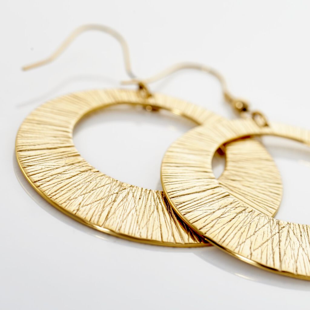 Boucles D'oreilles Pendantes Acier Dor&eacute; Rohan - Boucles d'oreilles pendantes Femme | Histoire d&rsquo;Or