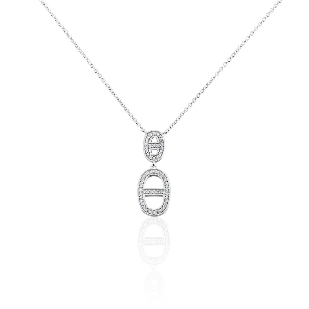 Collier Argent Blanc Caprina Oxydes De Zirconium - Colliers fantaisie Femme | Histoire d’Or