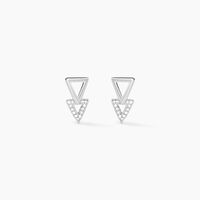 Boucles D'oreilles Puces Joy Or Blanc Diamant