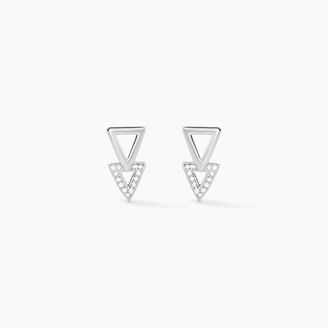 Boucles D'oreilles Puces Joy Or Blanc Diamant - Clous d'oreilles Femme | Histoire d’Or