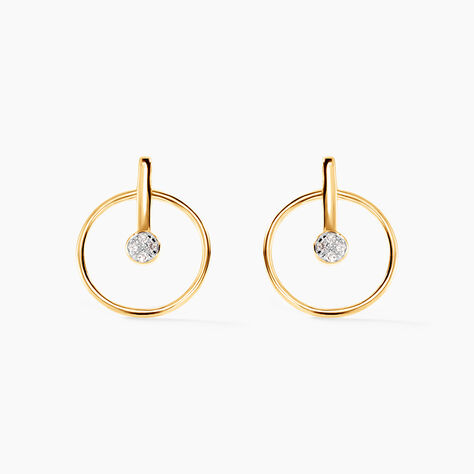 Boucles D'oreilles Or Jaune Adrienn Diamants - Clous d'oreilles Femme | Histoire d&rsquo;Or