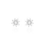 Boucles D'oreilles Puces Lorraine Argent Blanc Oxyde De Zirconium - Boucles d'oreilles fantaisie Femme | Histoire d&rsquo;Or
