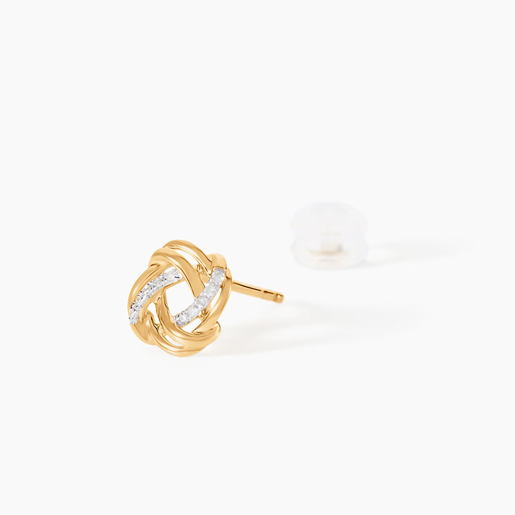 Boucles D'Oreilles Puces Otieno Or Jaune Diamant - Clous d'oreilles Femme | Histoire d&rsquo;Or