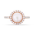 Bague Olivia Argent Blanc Perle De Culture Et Oxyde De Zirconium - Bagues solitaires Femme | Histoire d&rsquo;Or